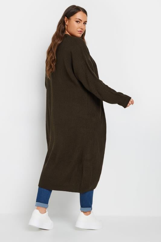 Evans YOURS Curve Chocolate Brown Knitted Maxi Cardigan