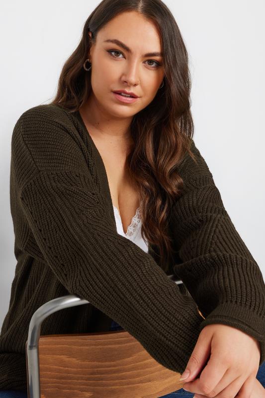 Evans YOURS Curve Chocolate Brown Knitted Maxi Cardigan
