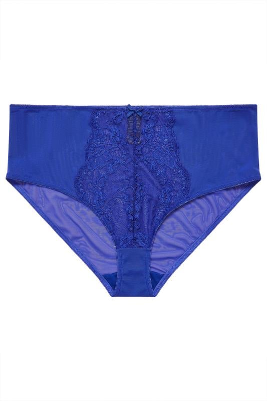 Evans YOURS Curve Cobalt Blue Lace High Waisted Full Briefs
