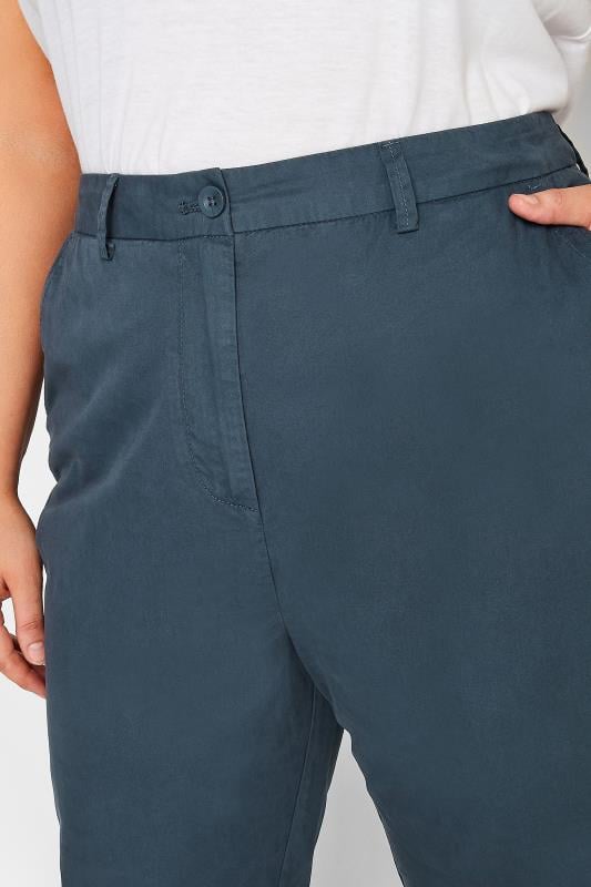 Evans YOURS Curve Dark Blue Straight Leg Chino Trousers