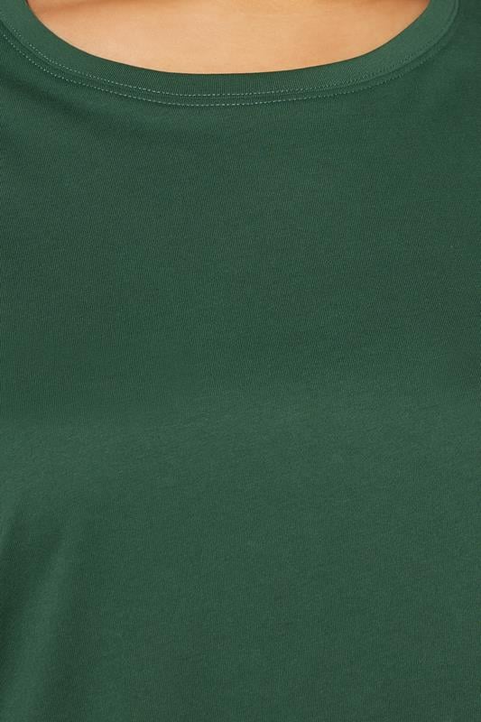 Evans YOURS Curve Dark Green Relaxed Longline T-Shirt