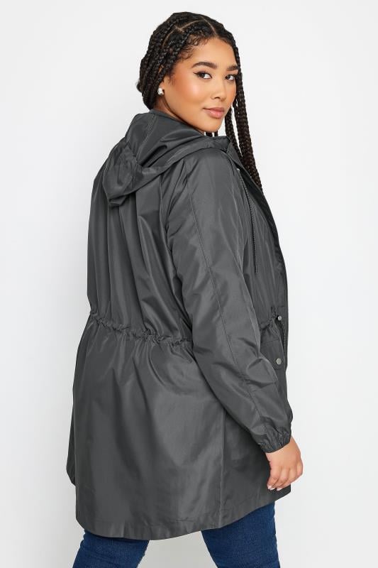 Evans YOURS Curve Dark Grey Lightweight Parka Jacket