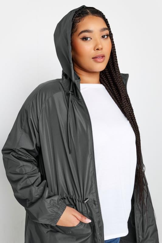 Evans YOURS Curve Dark Grey Lightweight Parka Jacket