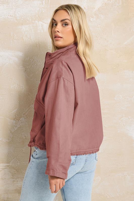 Evans YOURS Curve Dusky Pink Drop Shoulder Twill Jacket