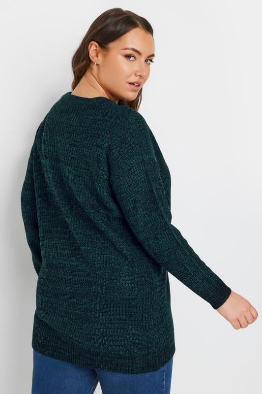 Evans YOURS Curve Essential Dark Green Knitted Jumper