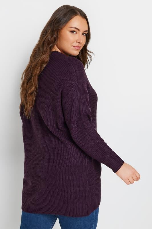 Evans YOURS Curve Essential Deep Purple Knitted Jumper