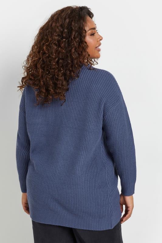 Evans YOURS Curve Essential Denim Blue Knitted Jumper