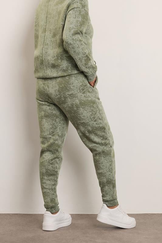 Evans YOURS Curve Green Abstract Print Cuffed Joggers