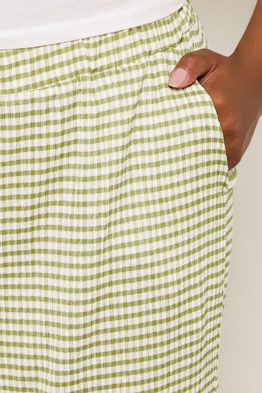 Evans YOURS Curve Green Gingham Textured Midaxi Culottes