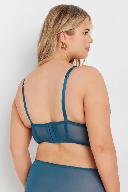 Evans YOURS Curve Green Iridescent Longline Underwired Bra
