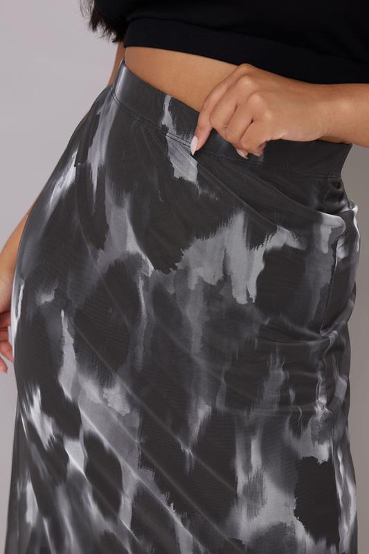 Evans YOURS Curve Grey Leopard Print Mesh Tube Skirt