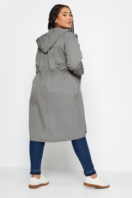 Evans YOURS Curve Grey Lightweight Longline Parka Jacket