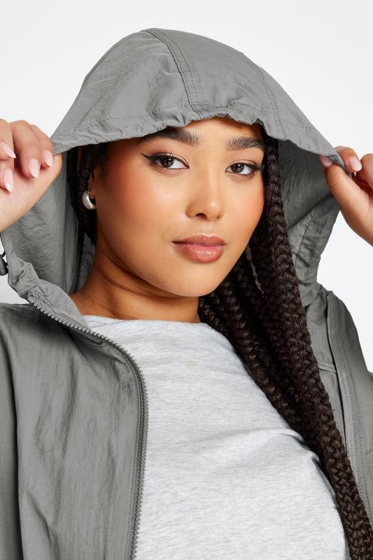 Evans YOURS Curve Grey Lightweight Longline Parka Jacket
