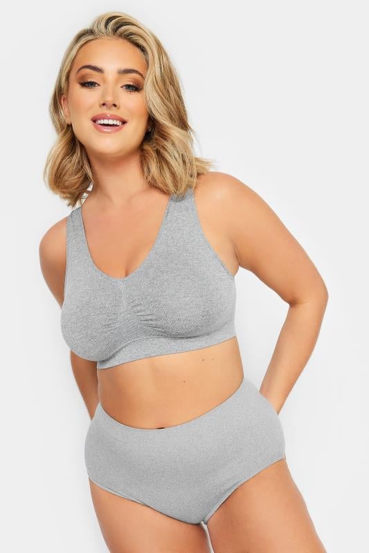 Evans YOURS Curve Grey Seamless Light Control High Waisted Full Briefs