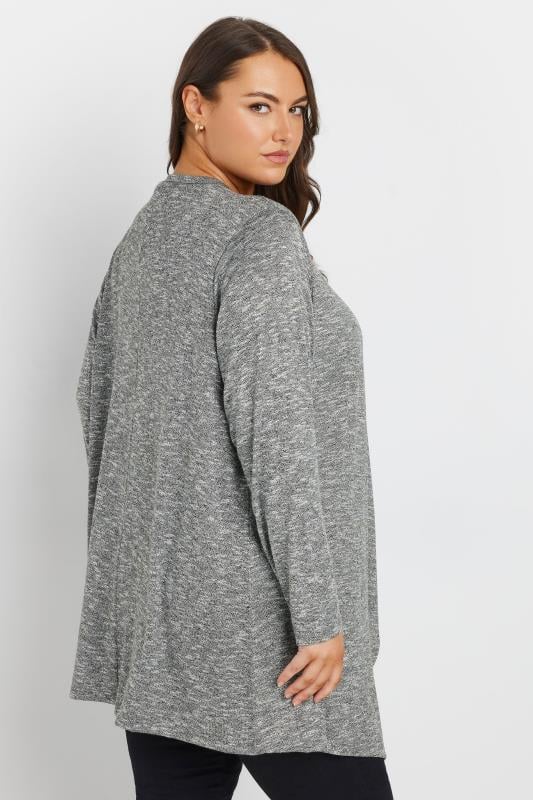 Evans YOURS Curve Grey Soft Touch Waterfall Cardigan