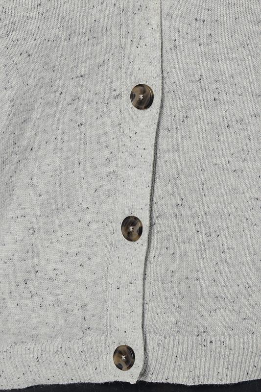 Evans YOURS Curve Grey Speckled Button Through Cardigan