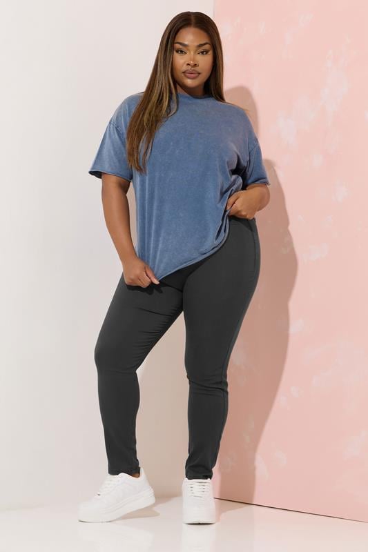 Evans YOURS Curve Grey Stretch Pull On GRACE Jeggings