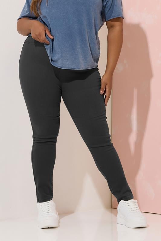 evans YOURS Curve Grey Stretch Pull On GRACE Jeggings