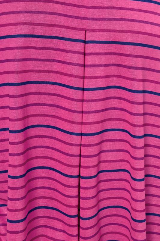 Evans YOURS Curve Hot Pink Stripe Pleat Front Vest Top