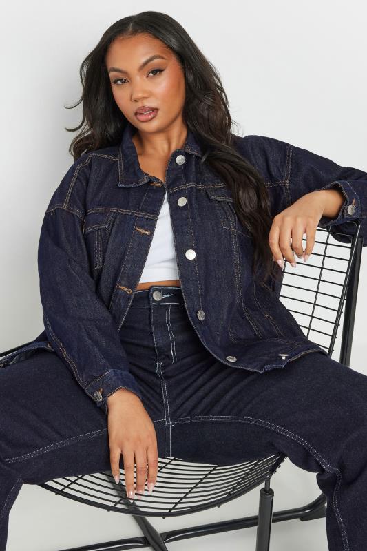 evans YOURS Curve Indigo Blue Oversized Denim Jacket