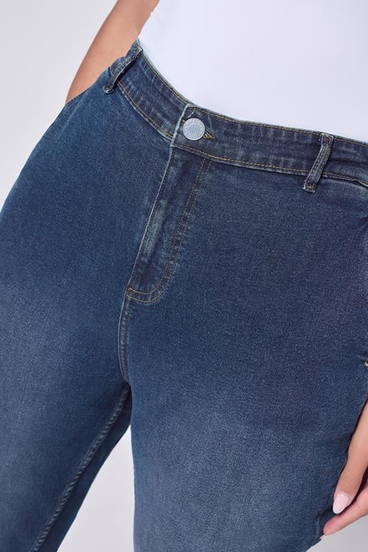 Evans YOURS Curve Indigo Blue Stretch Denim Barrel Jeans