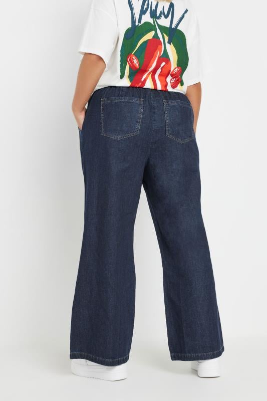 Evans YOURS Curve Indigo Blue Tie Detail Denim Jeans