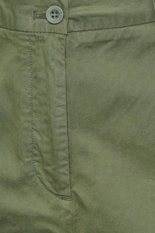 Evans YOURS Curve Khaki Green Cropped Chino Trousers