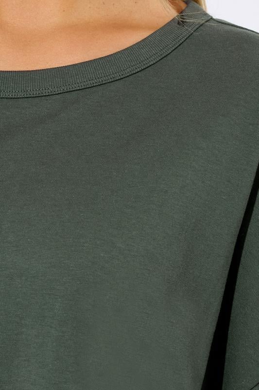 Evans YOURS Curve Khaki Green Oversized Boxy T-Shirt