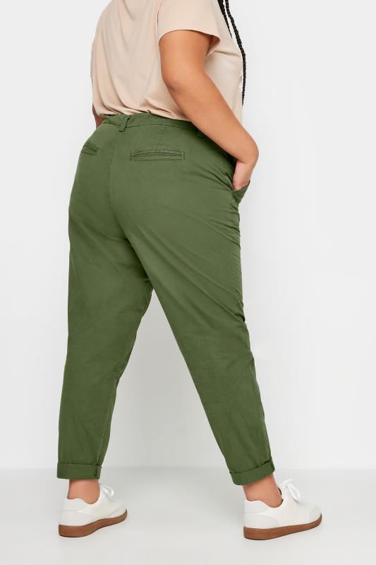 Evans YOURS Curve Khaki Green Straight Leg Chino Trousers
