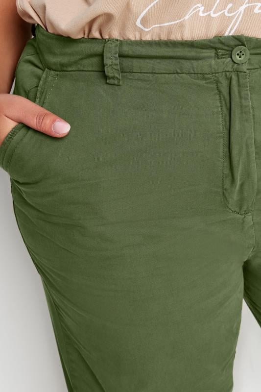 Evans YOURS Curve Khaki Green Straight Leg Chino Trousers