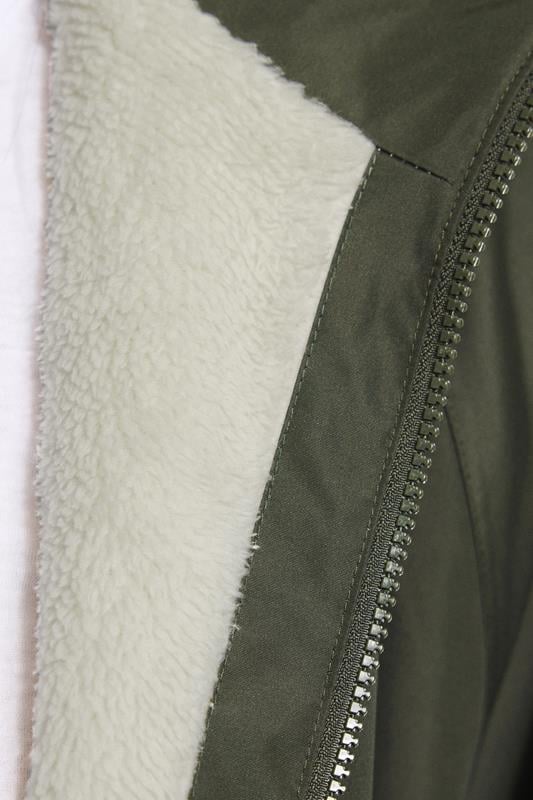 Evans YOURS Curve Khaki Green Waterproof Fleece Lined Robe