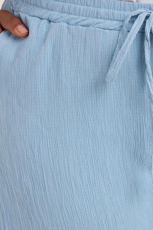 Evans YOURS Curve Light Blue Crinkle Midaxi Culottes