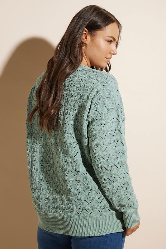 Evans YOURS Curve Light Blue Crochet Chenille Jumper