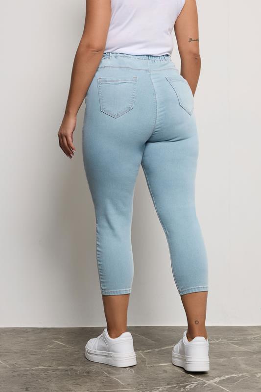 Evans YOURS Curve Light Blue Cropped Stretch JENNY Jeggings
