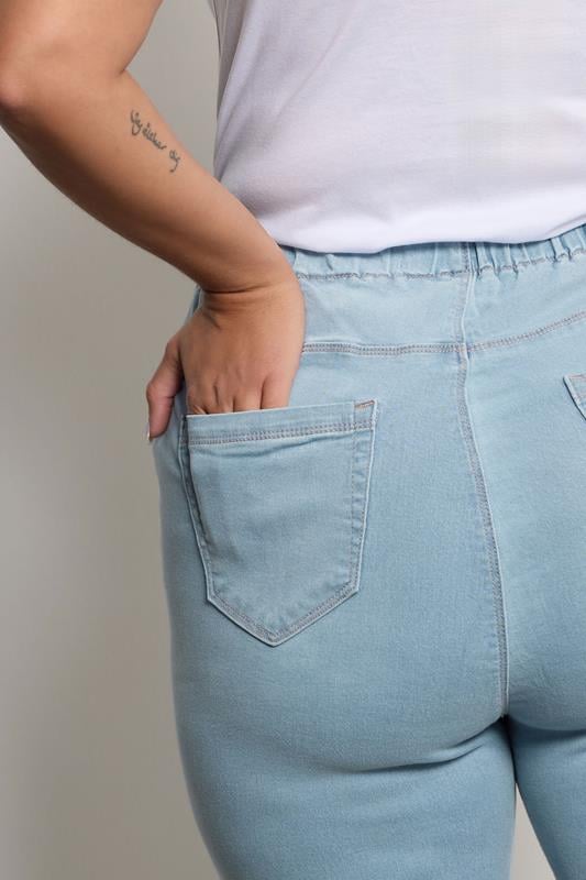 Evans YOURS Curve Light Blue Cropped Stretch JENNY Jeggings