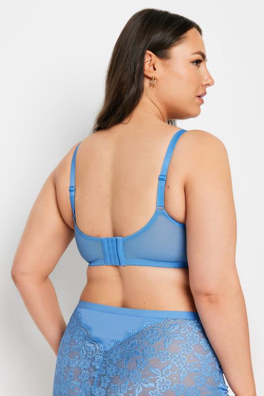 Evans YOURS Curve Light Blue Lace Non-Padded Underwired Bra