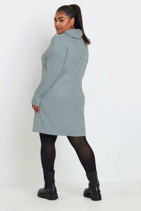 Evans YOURS Curve Light Blue Soft Touch Drawstring Hoodie Dress