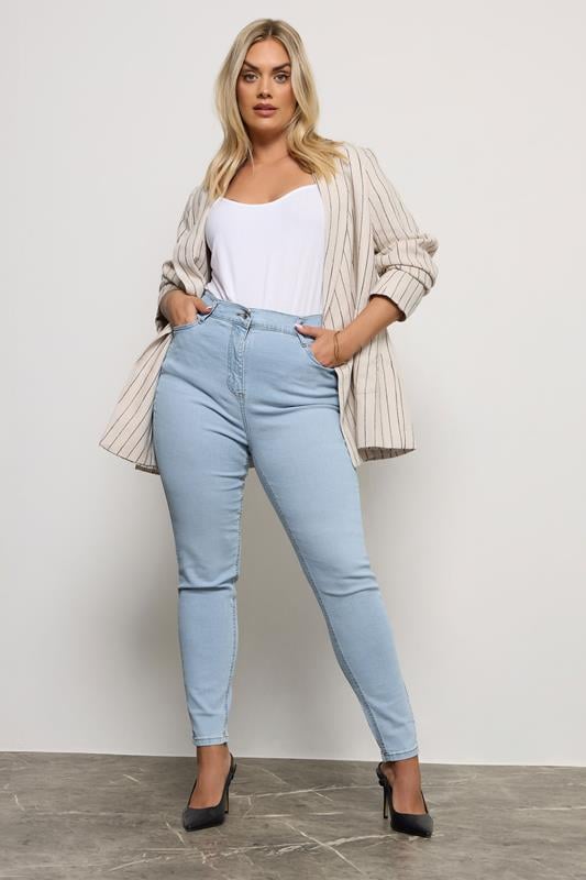 Evans YOURS Curve Light Blue Stretch Skinny AVA Jeans
