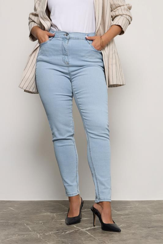 evans YOURS Curve Light Blue Stretch Skinny AVA Jeans