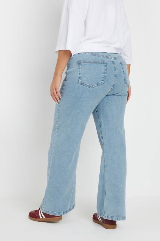 Evans YOURS Curve Light Blue Wash Wide Leg Denim Jeans