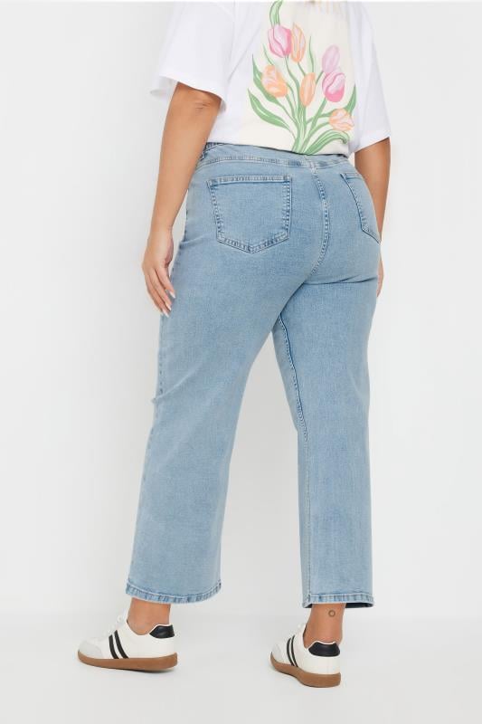 Evans YOURS Curve Light Blue Wide Leg Cropped Jeans