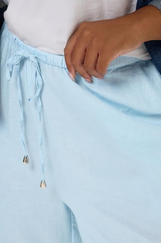 Evans YOURS Curve Light Blue Wide Leg Linen Culottes