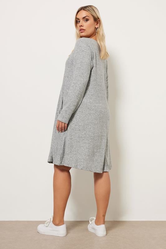 Evans YOURS Curve Light Grey Soft Touch Pocket Swing Dress