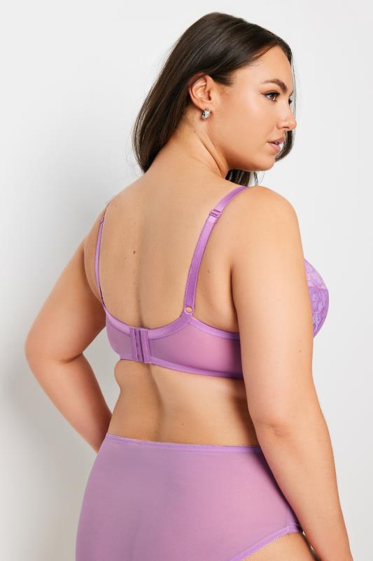 Evans YOURS Curve Lilac Purple Lace Detail Padded Bra