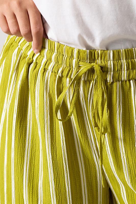 Evans YOURS Curve Lime Green Stripe Midaxi Culottes