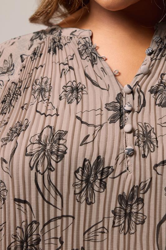 Evans YOURS Curve Mauve Purple Floral Pleated Blouse