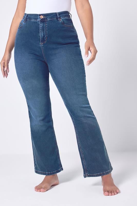 Evans YOURS Curve Mid Blue Bootcut Stretch ISLA Jeans