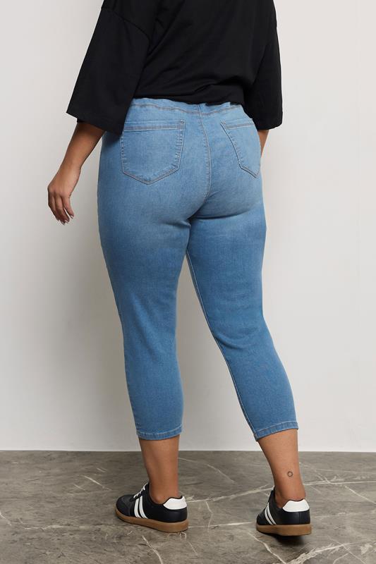 Evans YOURS Curve Mid Blue Cropped Stretch JENNY Jeggings