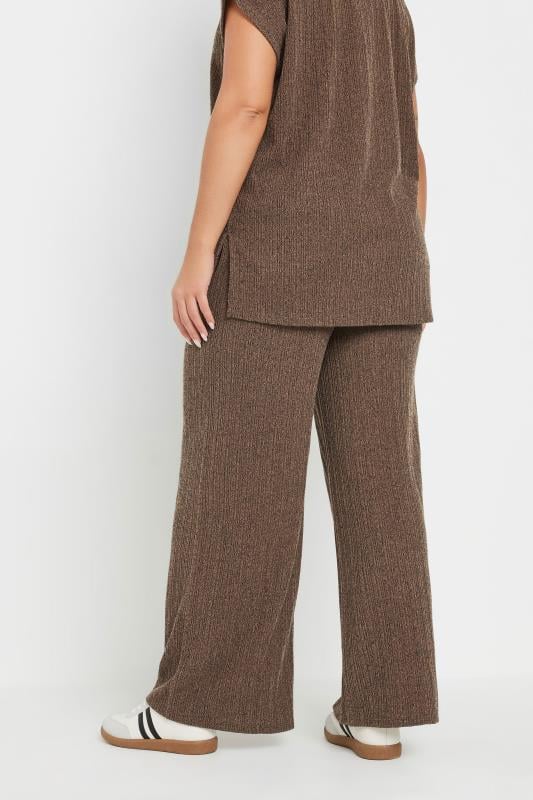 Evans YOURS Curve Mocha Brown Knitted Wide Leg Trousers