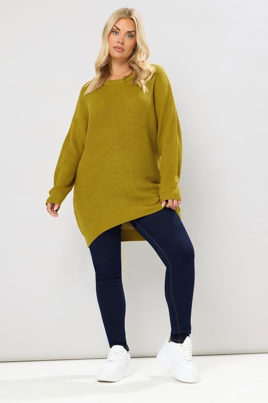 Evans YOURS Curve Moss Green Essential Knitted Jumper